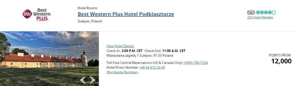 best western plus hotel podklasztorze tarifs
