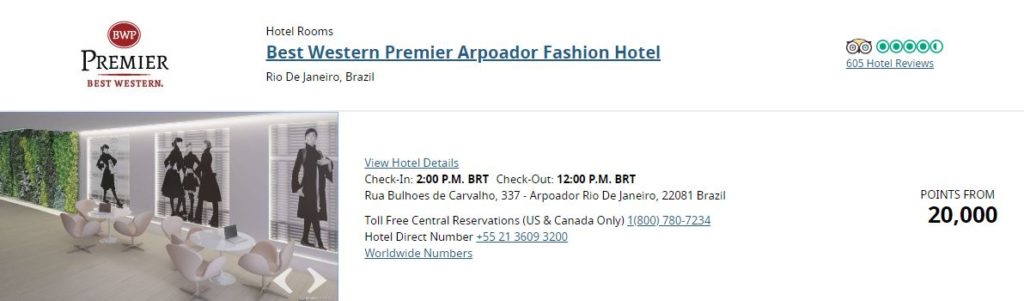 best western premier arpoador fashion hotel tarifs