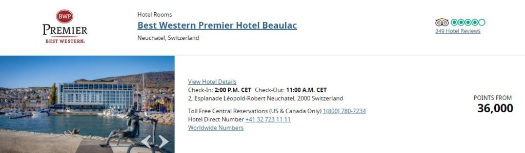 best western premier hotel beaulac tarifs