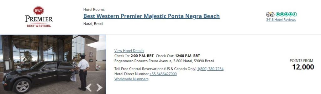 best western premier majestic ponta negra beach tarifs