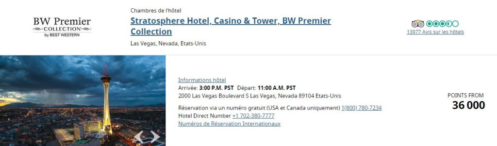 stratosphere hotel casino tarifs