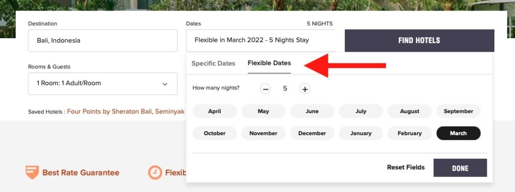 Recherche Flexible Marriott Bonvoy