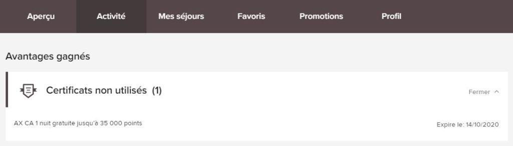 certificate marriott en