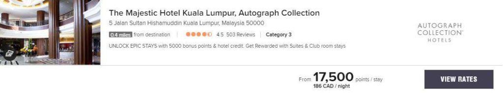 majestic kuala rates