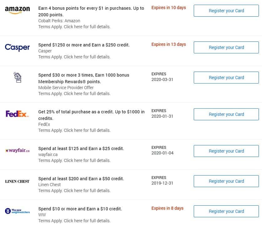 New American Express Online Promotional Offers!