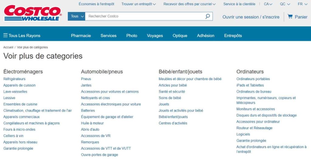Costcoca Categories Fr