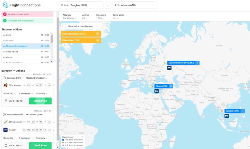 Flight Connections Bkk Dme Ath