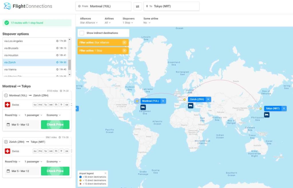 Flight Connections Yul Zrh Nrt