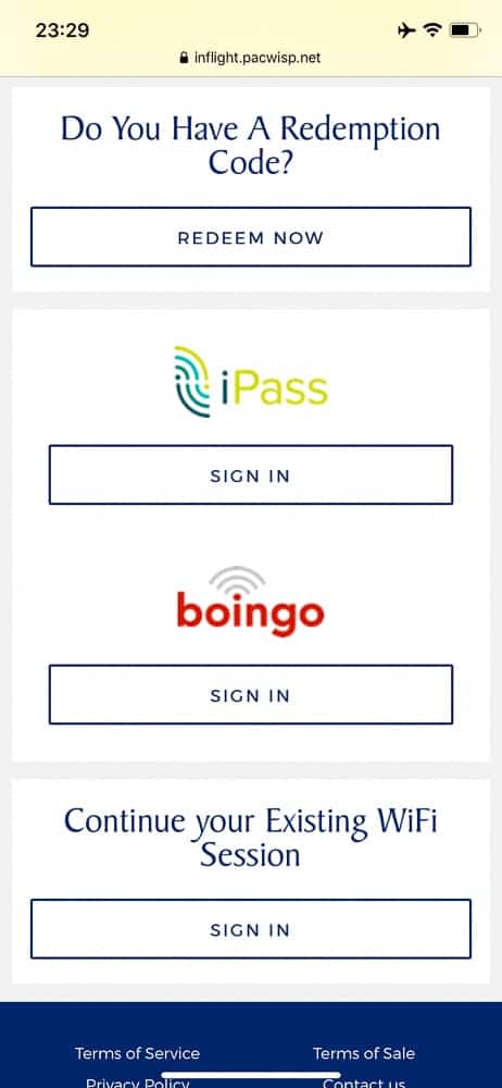 Singapore Airlines Wifi Boingo