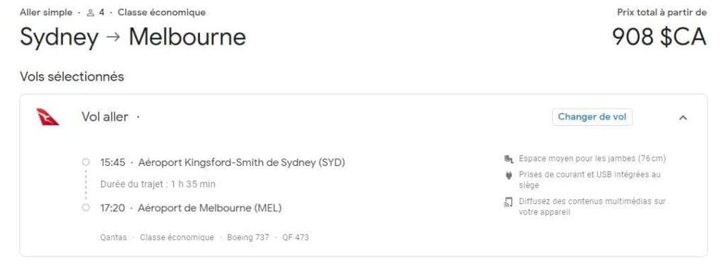 Syd Mel Google Flights