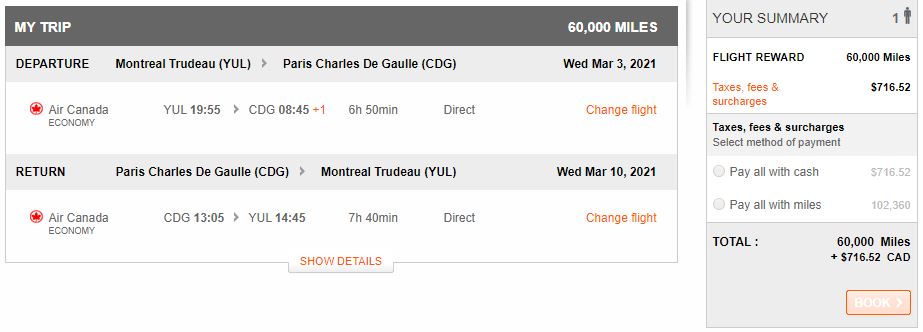 altitude – –k yul-cdg fr