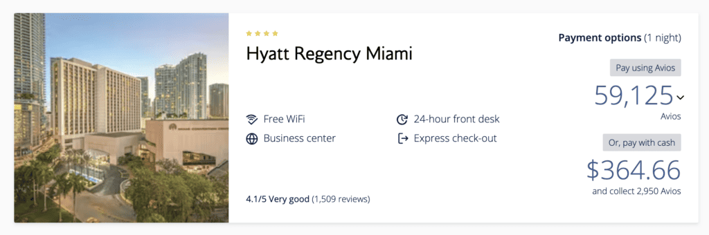 avios hyatt miami