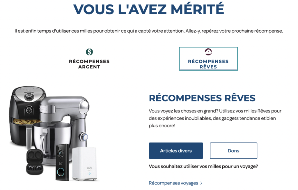 Air Miles Récompenses Rêves