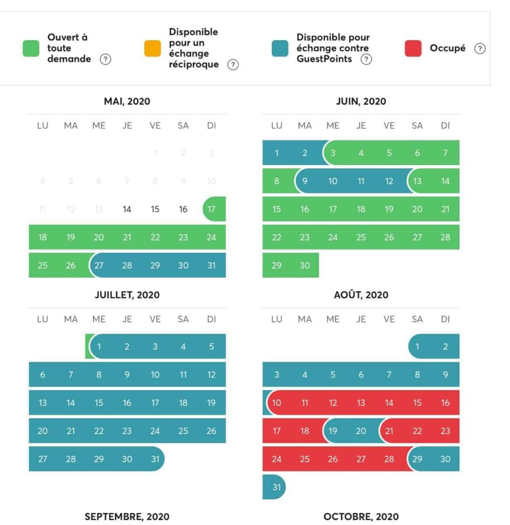 Home Exchange Calendrier