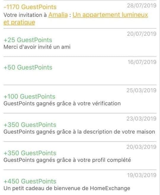 Home Exchange Gain Points