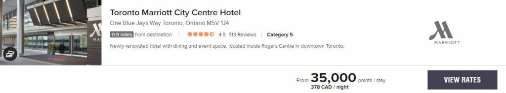 Toronto Marriott City Center Rates