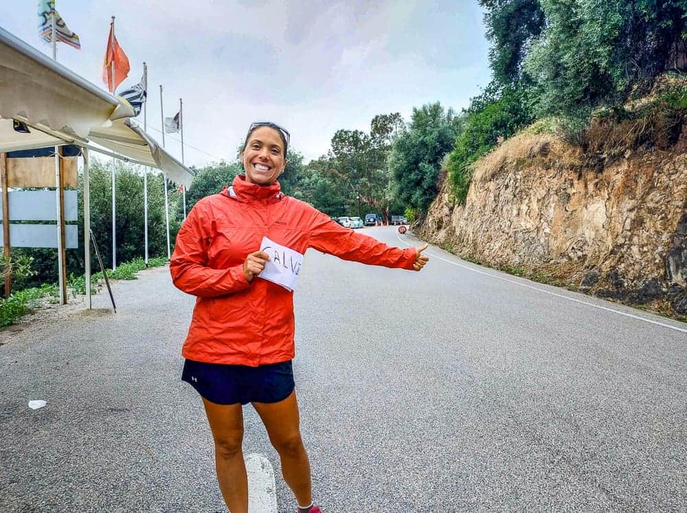 Emmanuelle milesopedia does hitchhikes on the road in Corsica