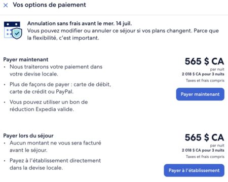 hotel annulable ritz details fr