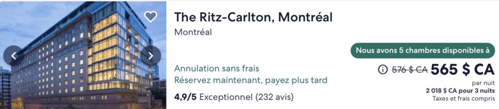 hotel annulable ritz fr