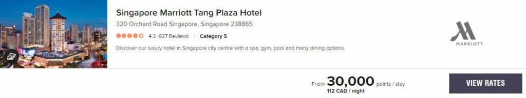 Singapore Marriott Tarif