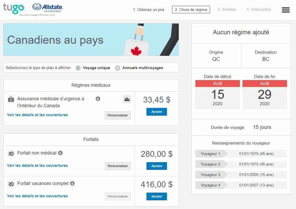 assurance voyage tugo