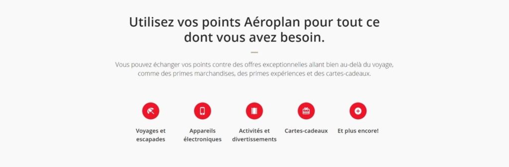 Aeroplan Details Utiliser Tout