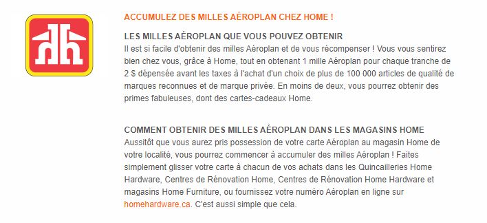 Home Hardware Aeroplan Fr
