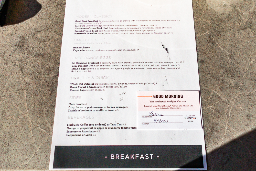 Hotel Marriott Aeroport De Vancouver Déjeuner