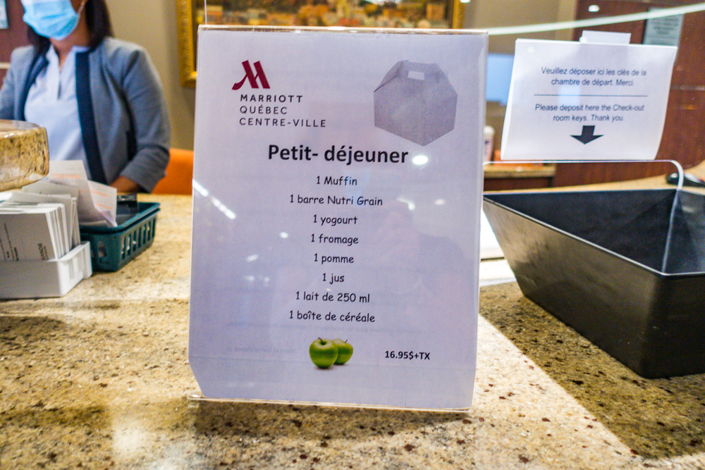 Marriott Quebec Menu Petit Dejeuner