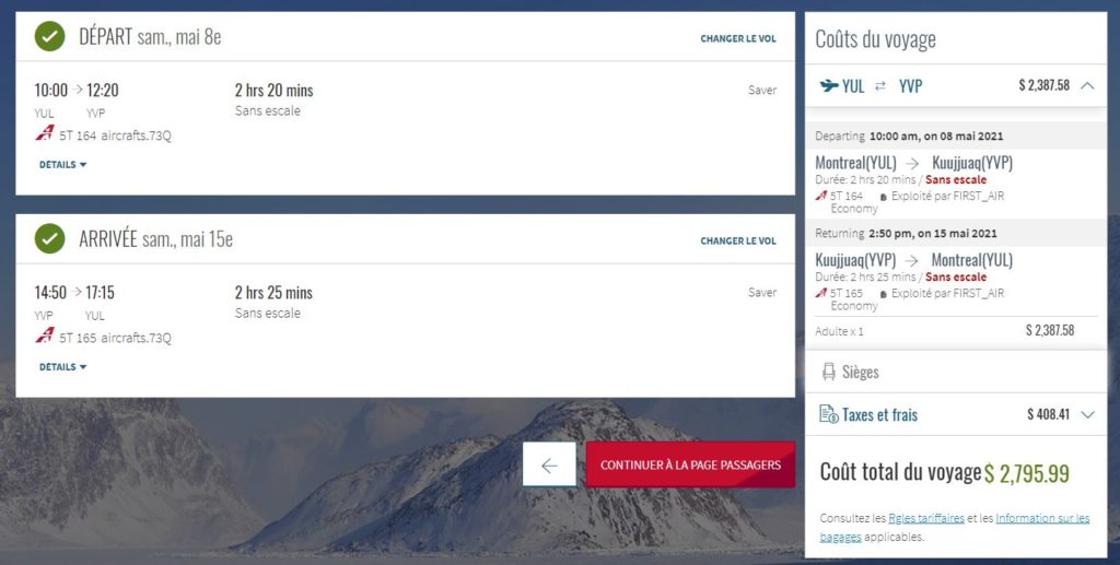 Yul Yvp Canadian North Cash Fr