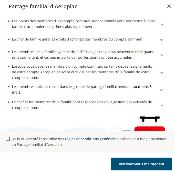 Aeroplan Tableau De Bord Partage Familial Regles Fr