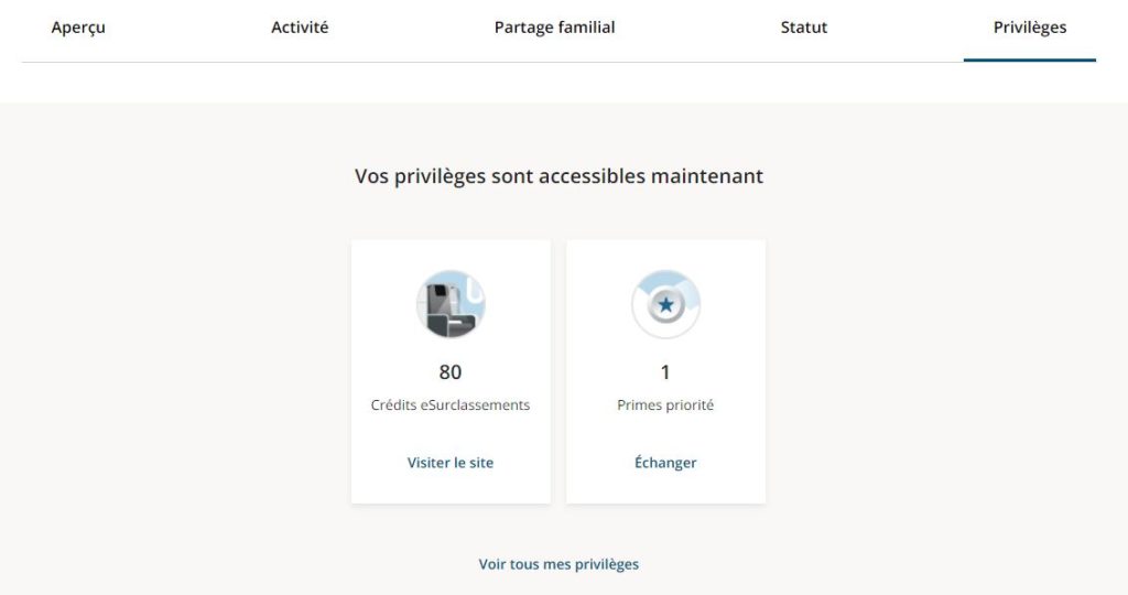 Aeroplan Tableau De Bord Privileges Fr