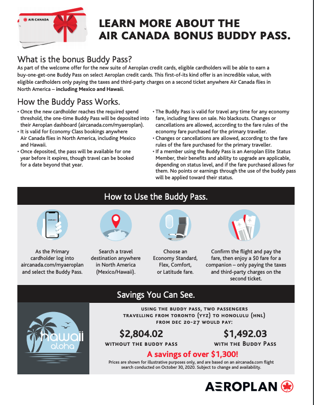The Buddy Pass Air Canada