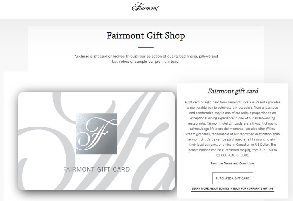 Fairmont Gift Card