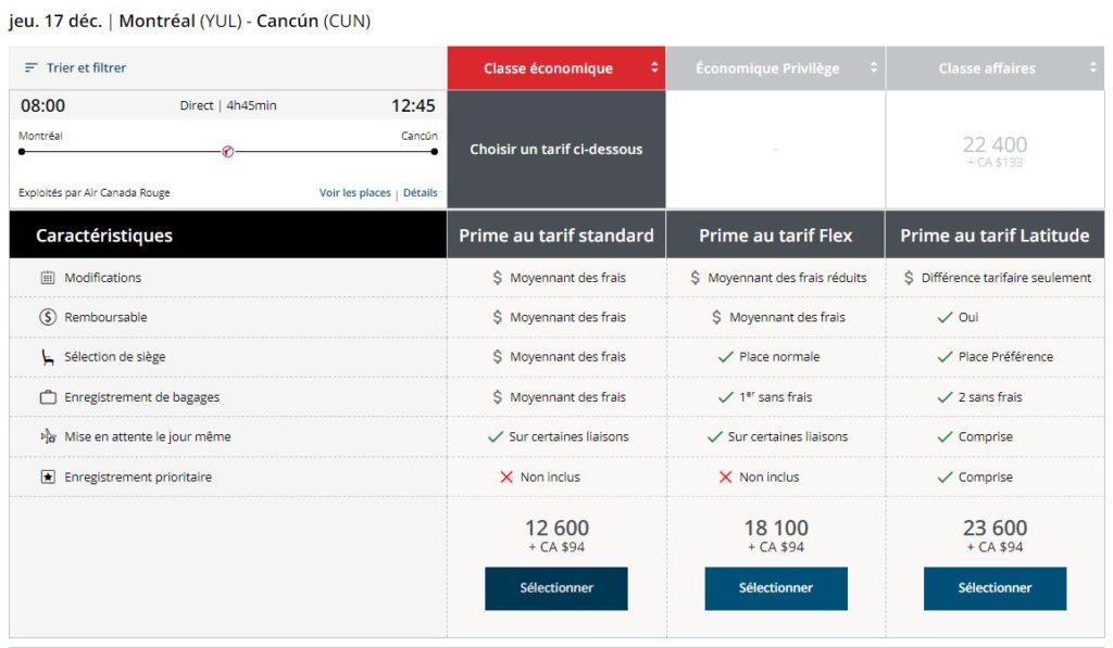 Nouveau Aeroplan Yul Cun Eco