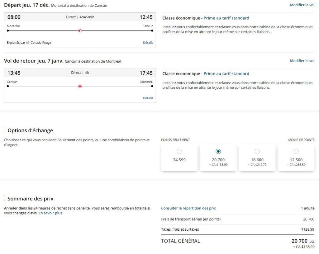 Nouveau Aeroplan Yul Cun Eco Aller Retour