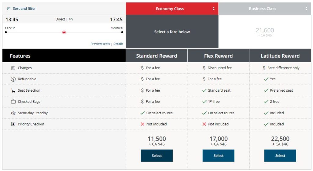 New Aeroplan Yul Cun Eco Return