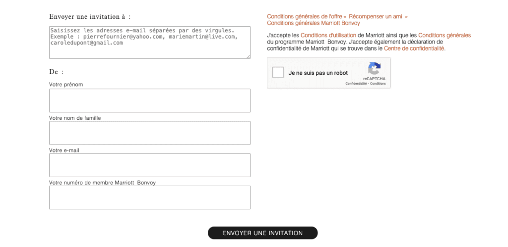 marriott parrainage invitation