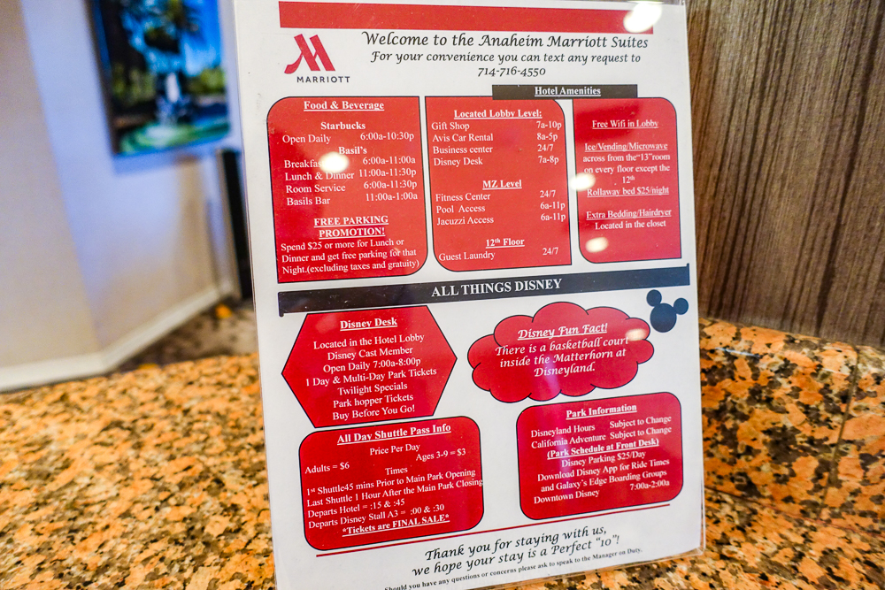 Marriott Suites Anaheim Panneau