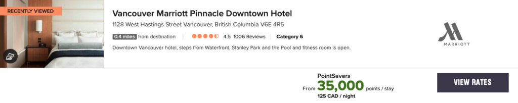 Tarif Marriott Pinnacle