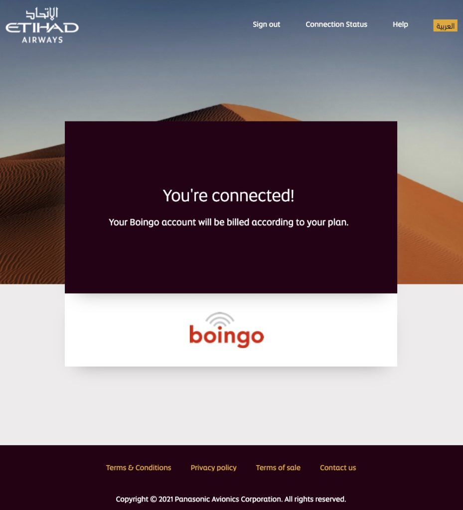 Etihad Wifi Boingo