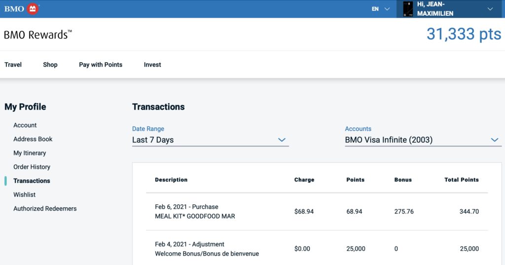 Transactions Bmo Eclipse Prime Fr