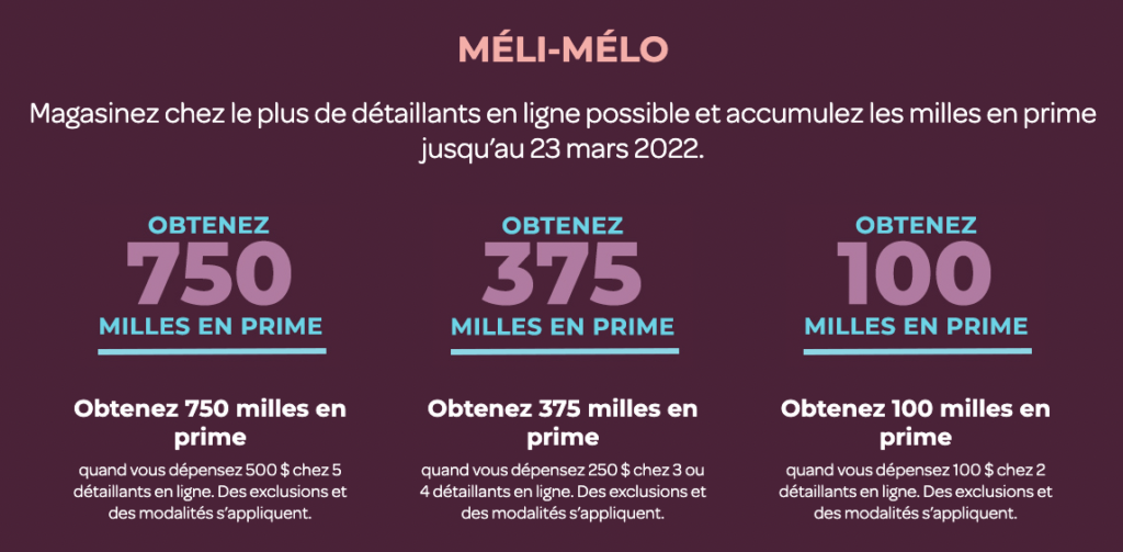 Méli Mélo Air miles