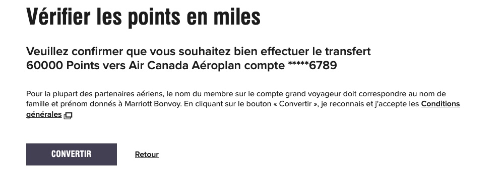 Transfer Marriott Bonvoy Points Aeroplan Confirmation Fr