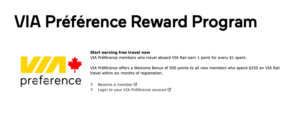 Via Rail Preference