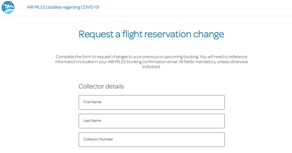 Air Miles Covid Process En