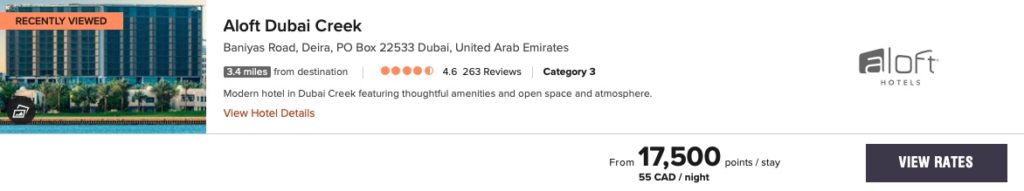 Aloft Dubai Creek Tarif