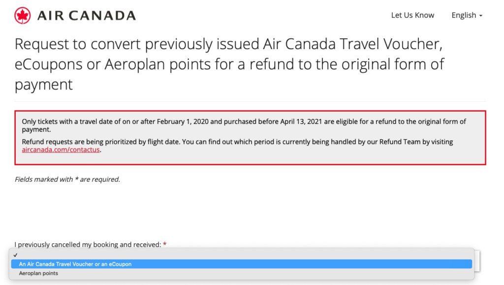 Option Refund Voucher Fr
