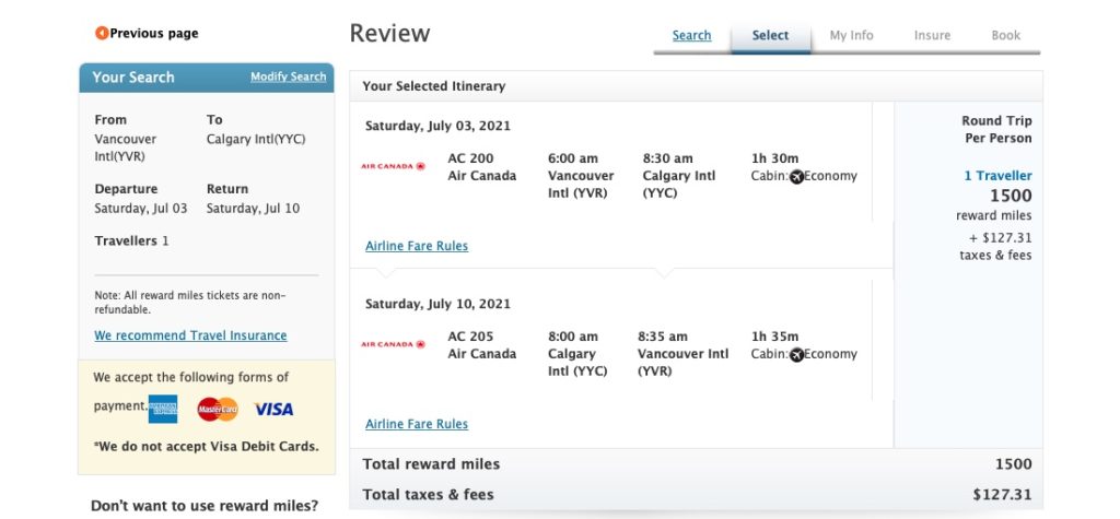 Yvr Yyc Air Miles En
