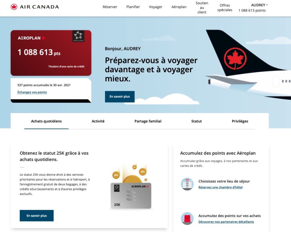 Compte Aeroplan Qualification Fr